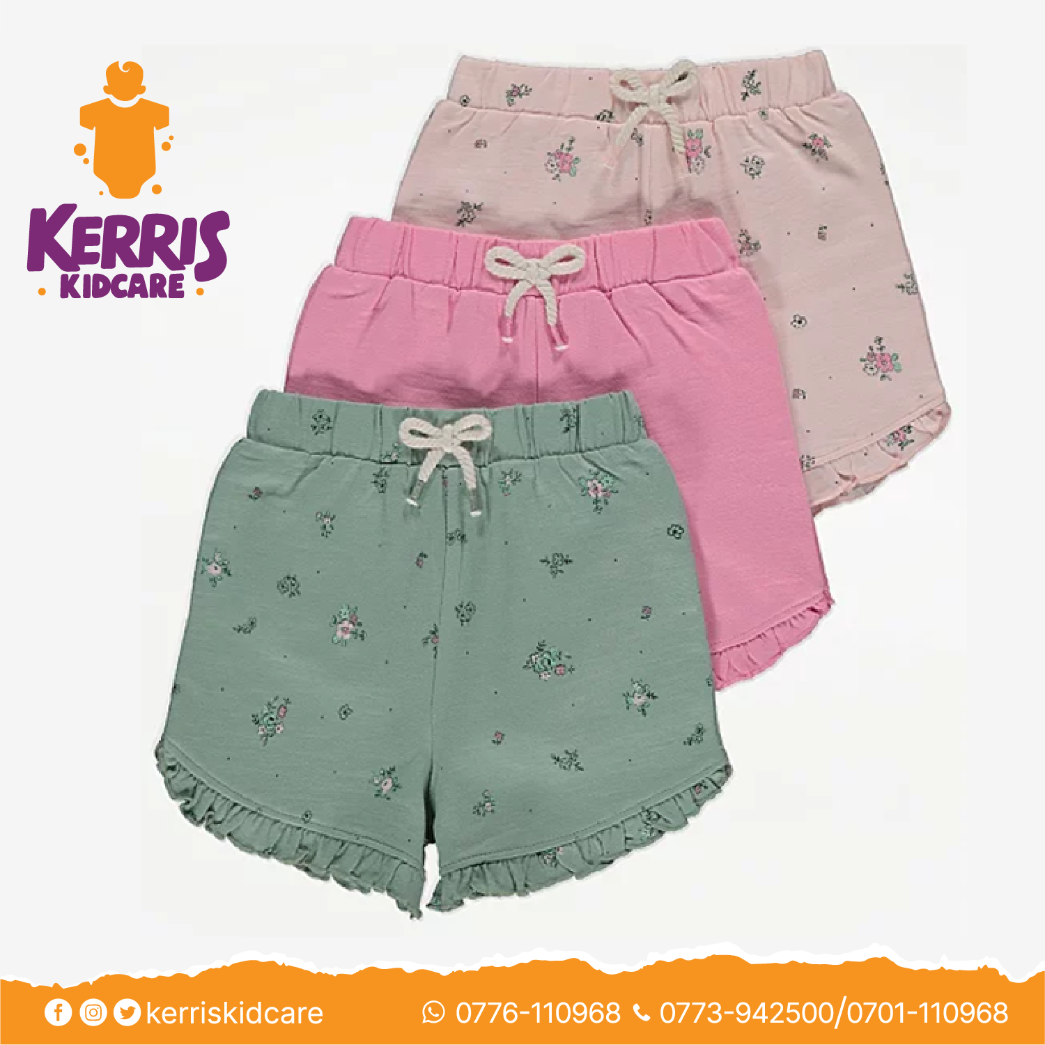 Floral Print Ruffled Shorts